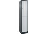 C+P Garderobenspind Resisto, 1 Abteil, 2 Fächer, B 396 x T 640 x H 1950 mm, Anthrazitgrau/Lichtgrau