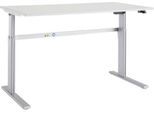 Schäfer Shop Select Schreibtisch Moxxo IQ, elektrisch höhenverstellbar, Rechteck, C-Fuß, B 1600 x T 800 x H 725-1185 mm, lichtgrau/weißaluminium