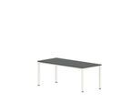 Schreibtisch NEVADA, 4-Fuß, Rechteck, Quadratrohr, B 1800 x T 800 x H 740 mm, dunkelgrau/weiß