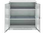 Schäfer Shop Genius Flügeltürenschrank FS, Stahl, mit Belüftungslöchern, B 1055 x T 520 x H 1105 mm, 3 OH, Lichtgrau/Lichtgrau, bis 300 kg