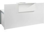 Empfangstheke Come-In, 1 Ablage, gerade, Breite 1800 mm, weiß/weiß