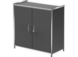 Flügeltürenschrank Toledo, mit Sichtrückwand, abschließbar, 2 OH, B 800 x T 380 x H 780 mm, anthrazit