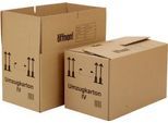 Umzugskarton, 2-wellig, bis 40 kg, Beschriftungsfeld, BC-Wellpappe, verstärkte Handgriffe, Schmetterlingsboden, L 550 x B 350 x H 330 mm, FSC®, braun
