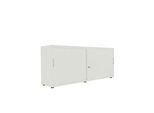 Schiebetürenschrank, B 1600 mm, 2 OH, lichtgrau