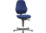 Labordrehstuhl Basic 9135, mit Gleitern, Stoffpolster, Duotec blau