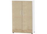 Schäfer Shop Select Schrank SET UP, 4 OH, abschließbar, B 800 x T 420 x H 1514 mm, weiß/Wildeiche