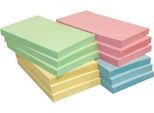 INFO Haftnotizen, Recyclingpapier, 125 x 75 mm, 12 x 100 Blatt, blanko, bunt