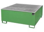 Auffangwanne BAUER AW 1000/PE mit Gitterrost, 1000 l IBC, B 1475 x T 1475 x H 625 mm, grün