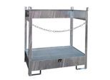 Fass-Stapelpalette Bauer FSP-2, seitlich offen, für 2 x 200 l Fass, verzinkt