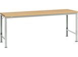 Manuflex Grundtisch UNIVERSAL Spezial, 2000 x 1000 mm, Multiplex natur, lichtgrau