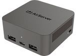 Screenshare System Legamaster Airserver Connect 3, 3840 x 2160 px, bis zu 12 Streams gleichzeitig, HDMI/USB/LAN/Wi-Fi, B 78 x T 78 x H 34 mm, schwarz