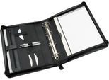 Alassio Ringbuchmappe Rimini, DIN A4, FINEtouch-Lederimitat, mit CD-Tasche, schwarz