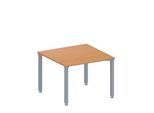 Schäfer Shop Genius Anbautisch MODENA FLEX, höhenverstellbar, Quadrat-Form, 4-Fuß-Quadratrohr, B 1000 x T 1000 mm, Buche-Dekor