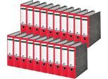 Ordner LEITZ® 1080, DIN A4, Rückenbreite 80 mm, Griffloch, geklebtes Rückenschild, Hartpappe, 20 Stück, rot