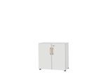 Schäfer Shop Select Schrank Start Off Wood, 2 OH, abschließbar, B 800 x T 420 x H 788 mm, Holz, lichtgrau