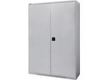 Schäfer Shop Genius Flügeltürschrank FS, Stahl, mit Belüftungslöchern, B 1343 x T 420 x H 1950 mm, 5 OH, weißaluminium/weißaluminium, bis 450 kg