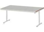 Rau Werktisch Adlatus, elektrisch höhenverstellbar, 25 mm MDF-Platte mit Stahlblechbelag, 300 kg, B 2000 x T 1000 x H 720-1120 mm, silber/lichtgrau