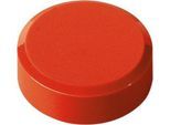 Rundmagnete MAUL, Kunststoff & Metall, Feinstruktur, Haftkraft 600 g, ø 29 x 11 mm, rot, 20 Stück