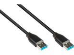 USB 3.2 Anschlusskabel Good Connections, USB-A an USB-A, bis 10 Gbit/s, Länge 0,5 m, schwarz