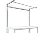 Aufbauportal m. Ausleger, Grundtisch STANDARD Arbeitstisch/Werkbank UNIVERSAL/PROFI, 1750 mm, alusilber