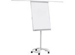 Franken Flipchart PRO Deluxe Mobil FC81, 5 Rollen, höhenverstellbar, magnethaftend, 2 Seitenarme, Ablageschale, Tafel 670 x 950 mm