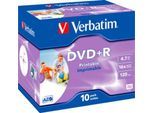 Verbatim® DVD+R, bis 16fach, 4,7 GB/120 min, 10 JewelCases