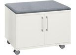 Schäfer Shop Select Rollschrank, mit Sitzfunktion, B 800 x T 450 x H 590 mm, weiß
