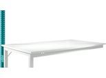 Aufbauportal, niedrig, Ansatztisch STANDARD Arbeitstisch/Werkbank UNIVERSAL/PROFI, wasserblau
