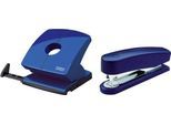 Sparset Novus Hefter B2 + Locher B 230, Heftleistung 25 Blatt, Lochleistung 30 Blatt, blau