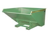 Bauer Kippbehälter EXPO-E 2100, mit Rollen, Deichsel & Ablasshahn, öl-/wasserdicht, abrollend, B 1870 x T 1720 x H 1095 mm, resedagrün RAL 6011