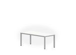 Schreibtisch NEVADA, 4-Fuß, Rechteck, Quadratrohr, B 1800 x T 800 x H 740 mm, weiß/alusilber