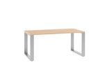 Schreibtisch QUANDOS BOX, Kufengestell, Rechteck, B 1600 x T 800 x H 720 - 820 mm, Kirsche Romana