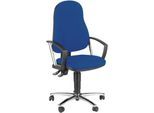Topstar Bürostuhl POINT, Permanentmechanik, mit Armlehnen, Lendenwirbelstütze, Muldensitz, blau