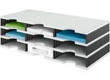 styro® Sortierstation styrodoc Standard, DIN C4, 3 Etagen/3-reihig/9 Fächer, grau/schwarz