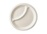 Einwegteller Papstar pure, 2-geteilt, ø 230 mm, 50 Stk., kompostierbar, mikrowellengeeignet, aus Zuckerrohr, weiß