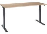 Schäfer Shop Select Schreibtisch ERGO-T 2.0, elektrisch höhenverstellbar, Rechteck, T-Fuß, B 1800 x T 800 x H 715-1205 mm, Eiche/anthrazit