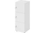 Schließfachschrank Topas Line, 3 Ordnerhöhen, 3 Fächer, Zylinderschloss, B 400 x T 420 x H 1100 mm, weiß/weiß
