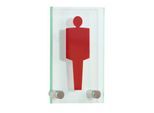 moedel Türschild GALERIE, 2 Abstandhalter, Edelstahl, ESG-Glas, Schraubmontage, B 100 x H 160 mm, transparent