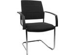 Schäfer Shop Select Freischwinger SSI Proline Visit S2, ergonomisch, Armlehnen, stapelbar bis 4 Stück, B 480 x T 480 x H 480 mm, schwarz/schwarz
