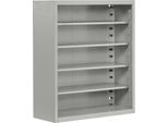 Magazinregal, 830 mm hoch, 4 Böden, ohne Kästen, weißaluminium