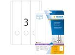 Herma Ordneretiketten A4, 297 x 61 mm, permanent haftend/bedruckbar, 75 Stück, weiß