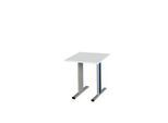 Schäfer Shop Select Besprechungstisch Planova Basic, Quadrat, T-Fuß, B 800 x T 800 x H 717 mm, lichtgrau/weißaluminium RAL 9006