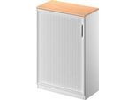 Schäfer Shop Genius Querrollladenschrank TETRIS SOLID, 3 OH, B 800 mm, inkl. 19 mm Abdeckplatte, Buche/weißalu