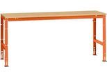 Manuflex Grundtisch UNIVERSAL Standard, Tischplatte Multiplex, 2000x800, rotorange