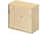 Schäfer Shop Select Ansatz-/Aufsatz-Schiebetürenschrank LOGIN, 2 Ordnerhöhen, B 800 x T 420 x H 726 mm, Ahorn Dekor/Ahorn Dekor