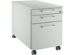 Schäfer Shop Genius Rollcontainer 126, mit Griff eckig, B 435 x H 577 mm, lichtgrau/lichtgrau/lichtgrau