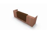 Theke Spezia, gerade, B 3260 x T 880 x H 1130 mm, Nuss Canaletto-Dekor/Leder braun