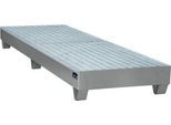 Stahl-Auffangwanne mit Gitterrost, 2400 x 800 mm, grau RAL 7005