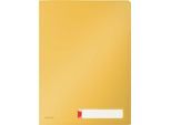 Leitz® Sichthülle Cosy Privacy, blickdicht, DIN A4, bis zu 40 Blatt, 3 Fächer, Beschriftungsschild, 3 Stück, gelb
