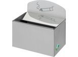 Wandascher VAR, rechteckig, mit Schild, Edelstahl, 0,8 l, B 200 x T 125 x H 200 mm
